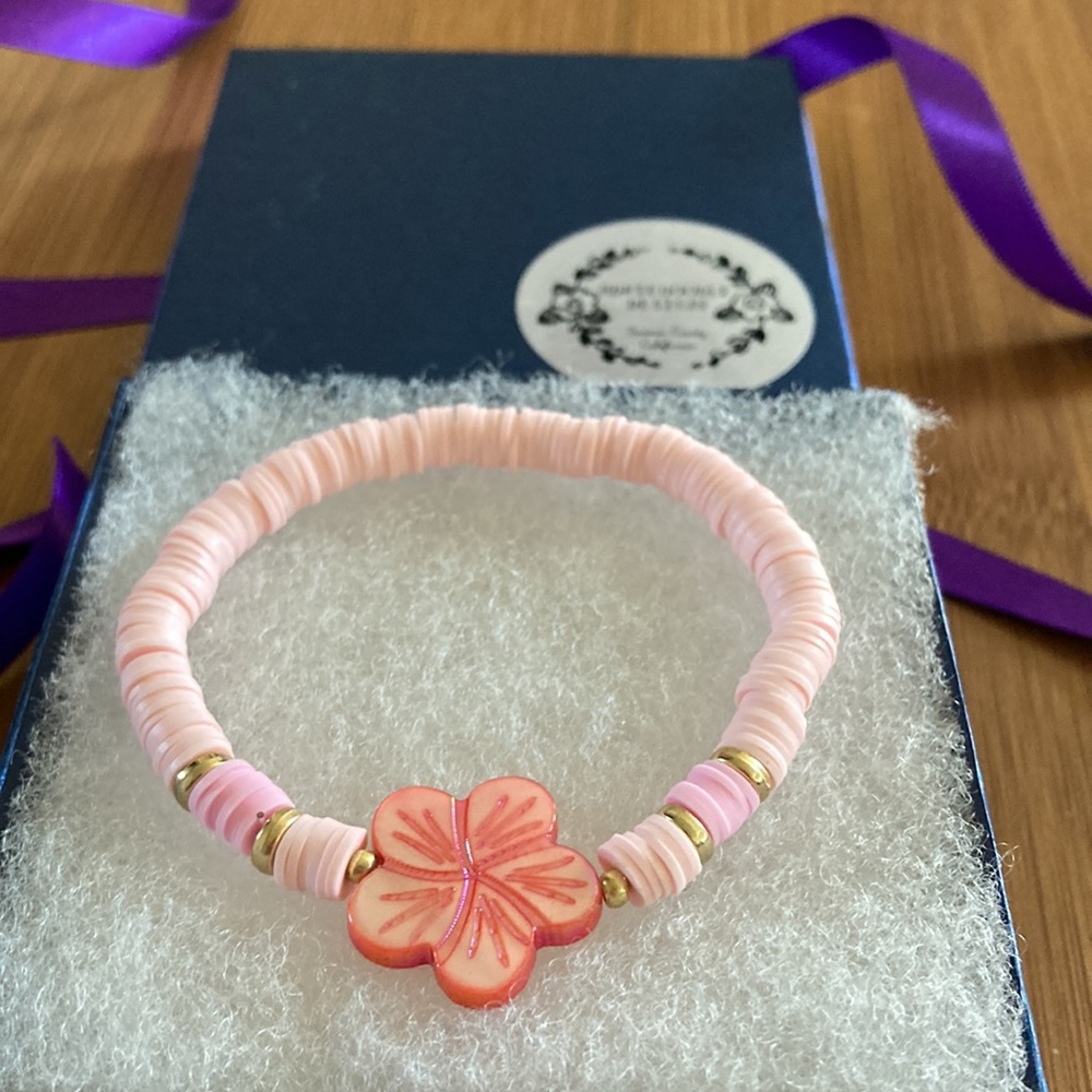 Plumeria Rubber Stretch Bracelet